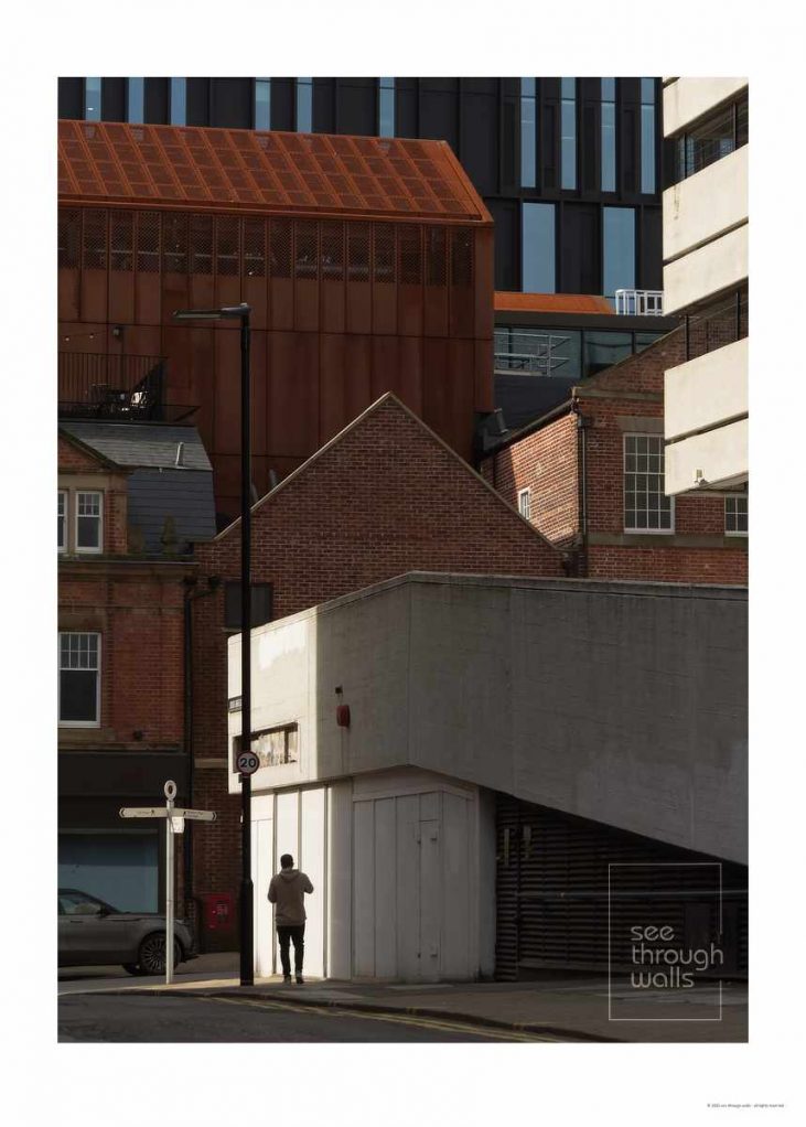 Modern and traditional architecture in a downtown setting.